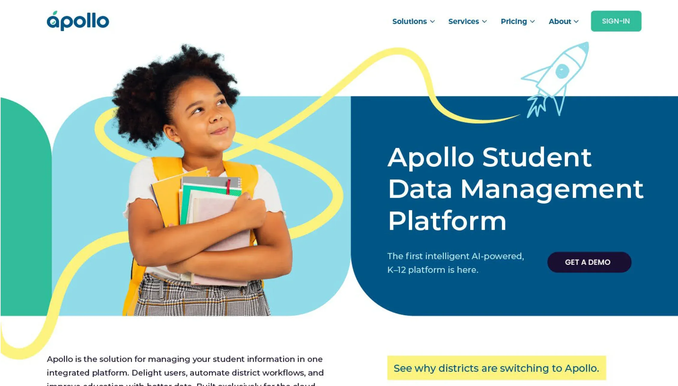 ApolloK12's website after the rebuild