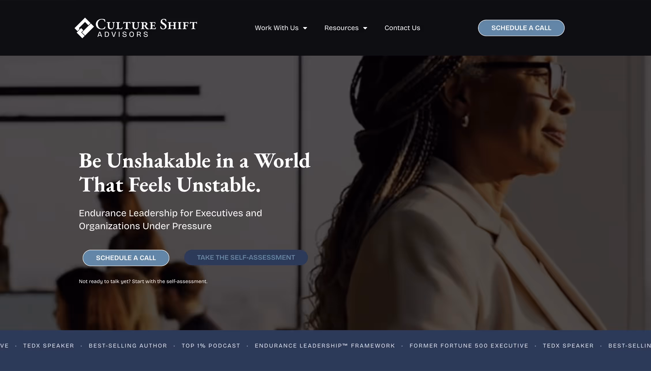 Culture Shift Advisors homepage after the redesign